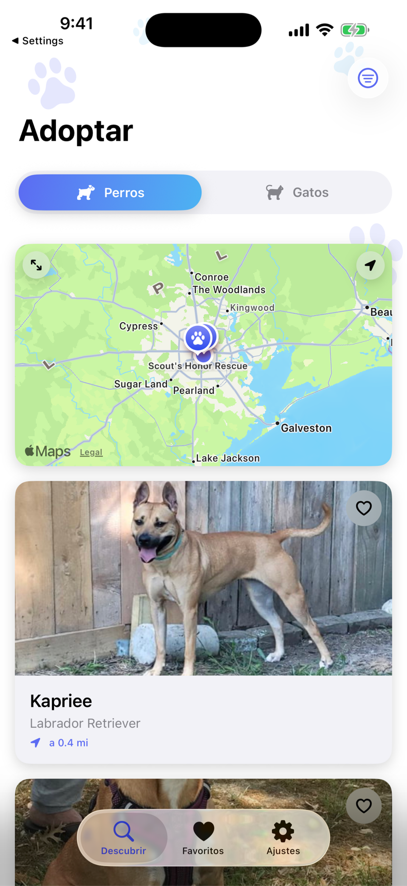 ChaparrosPet — mascotas en adopción cerca en un mapa
